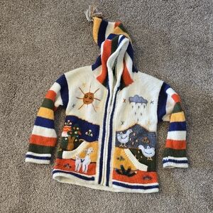Asirit's Designs Alpaca Wool Colorful Kids Hooded Sweater‎